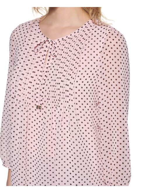 Tommy Hilfiger Dot Keyhole Blouse