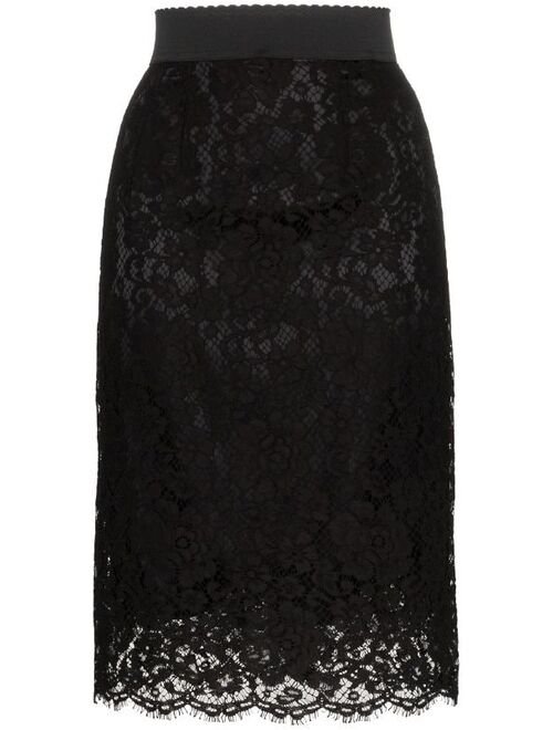 Dolce & Gabbana lace midi pencil skirt