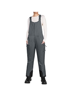 Women's Snow Bib Overalls 3M Thinsulate Snowsuit Ski Pants Waterproof Insulated Skiing Pants Women