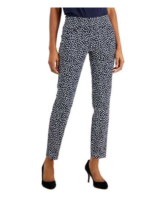 Alfani Tummy-Control Pull-On Printed Skinny Pants, Created for Macy's