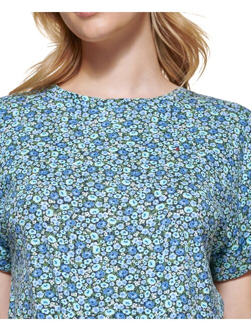 Tommy Hilfiger Printed Tie-Hem Top