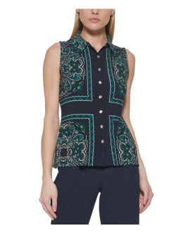 Paisley Patch-Print Top