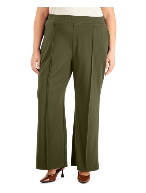 Alfani Plus Size Pull-on Straight Pants, Created for Macy's