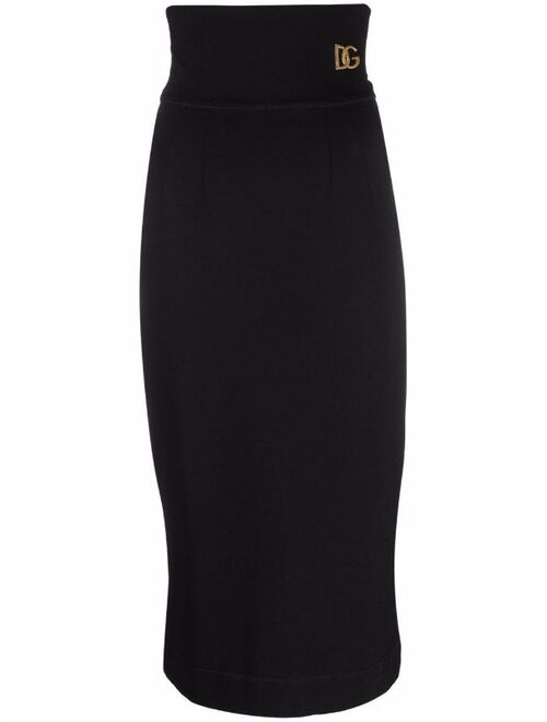 Dolce & Gabbana logo-plaque pencil skirt