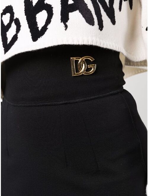 Dolce & Gabbana logo-plaque pencil skirt