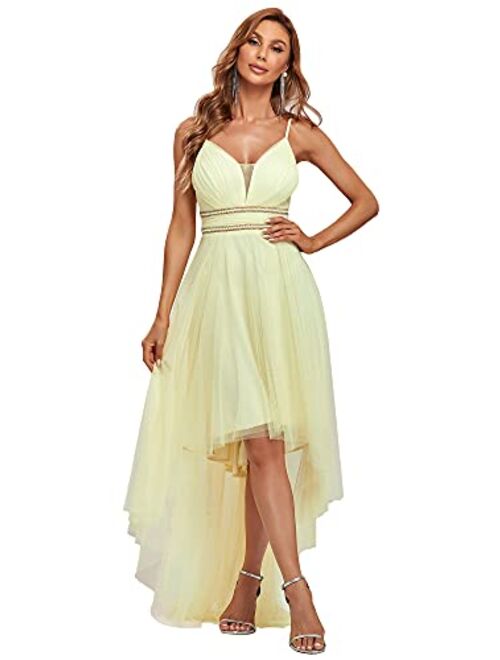 Ever-Pretty Women's Spaghetti V Neck A-line High-Low Party Dress Long Evening Dress 0212