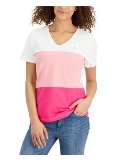 Colorblocked V-Neck T-Shirt