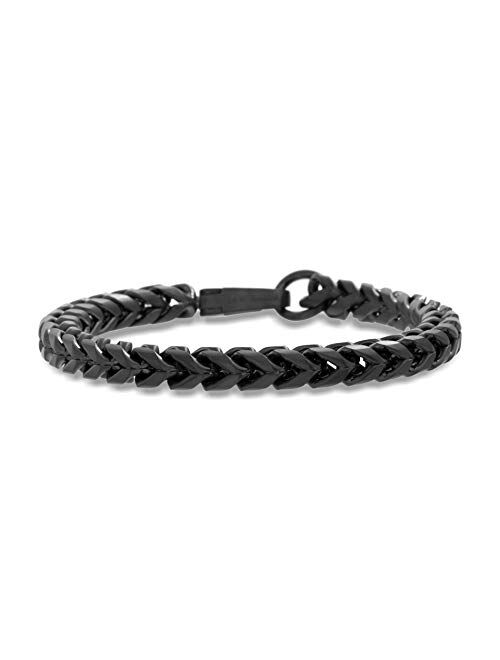 Steve Madden Textured Stainless Steel Twisted Curb Chain Bracelet For Men