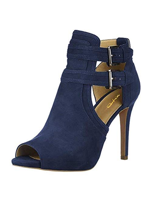 XYD Women Peep Toe Ankle Bootie High Heels Buckled Double Straps Cutout Fashion Pumps Club Party Shoes