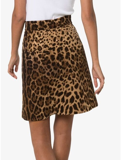 Dolce & Gabbana leopard-print A-line skirt