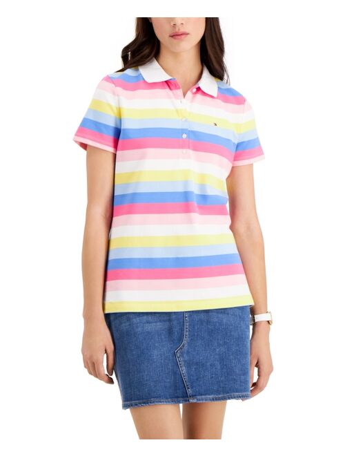 Tommy Hilfiger Printed Striped Polo Top