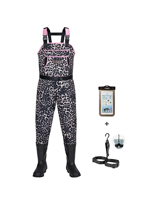 Buy HISEA Neoprene Chest Waders Leopard Print Duck Hunting Waders for Women  with Boots Waterproof Insulated Fishing Waders online