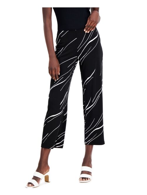 Alfani Petite Printed Pull-On Cropped Pants, Created for Macy's