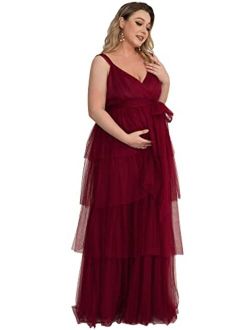 Ever-Pretty Women's V-Neck A-line Short Wrap Maternity Dress for Causal  Party 20786