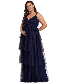 Women Plus Size V Neck A Line Maternity Party Dresses for Baby Shower 20794-PZ