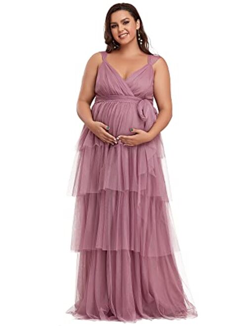 Ever-Pretty Women Plus Size V Neck A Line Maternity Party Dresses for Baby Shower 20794-PZ