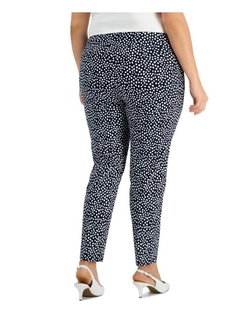 Alfani Plus Size Printed Tummy-Control Pants, Created for Macy's