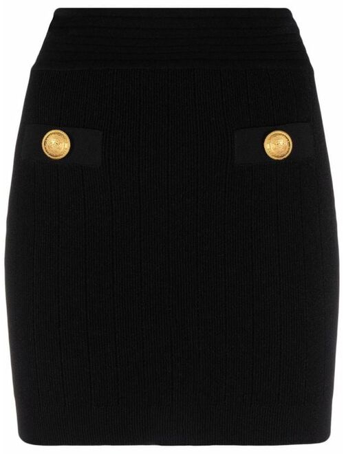 Balmain decorative button mini skirt