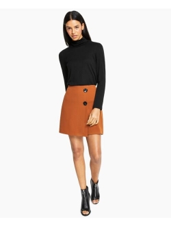 Polyester Button-Front Skort