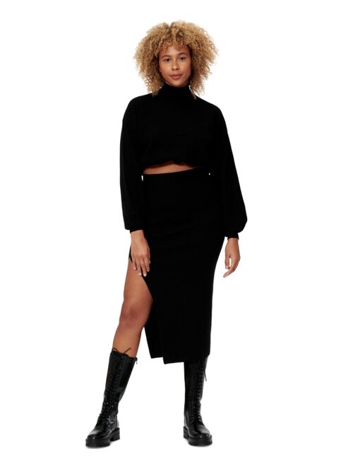 Bar III Sofia Richie Side-Slit Sweater Skirt