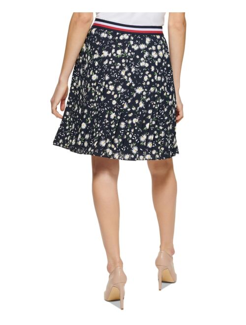 Tommy Hilfiger Floral-Print Pleated Skirt