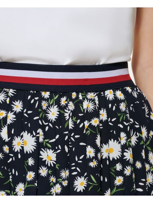 Tommy Hilfiger Floral-Print Pleated Skirt