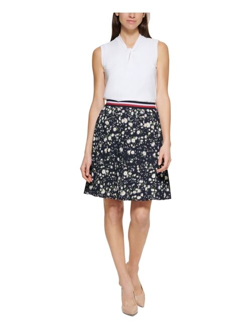 Tommy Hilfiger Floral-Print Pleated Skirt