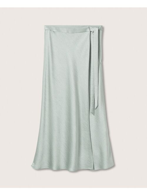 MANGO Women's Satin Wrap Skirt