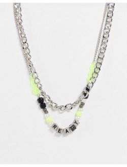 chain necklaces with beads in silver
