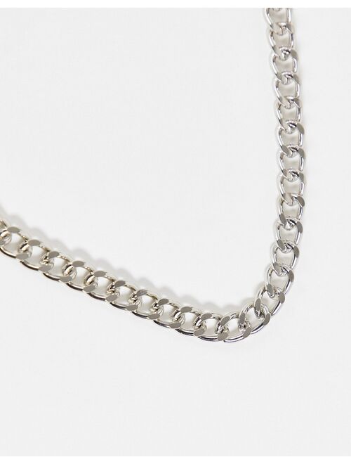 Bershka chain necklaces with beads in silver