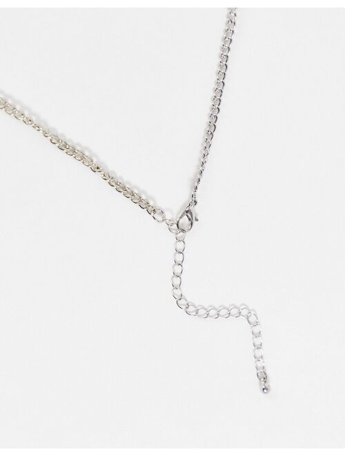 Bershka chain necklaces with beads in silver