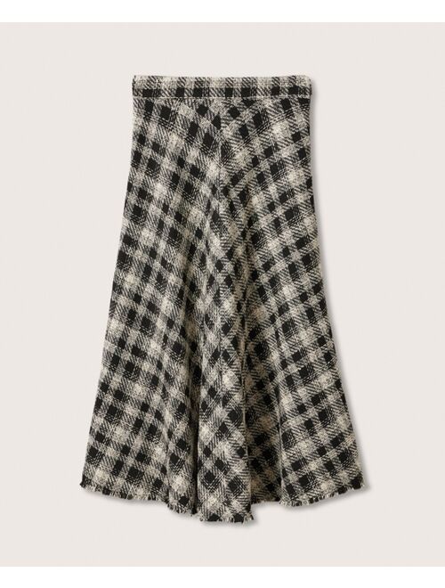 MANGO Women's Check Cotton Skirt