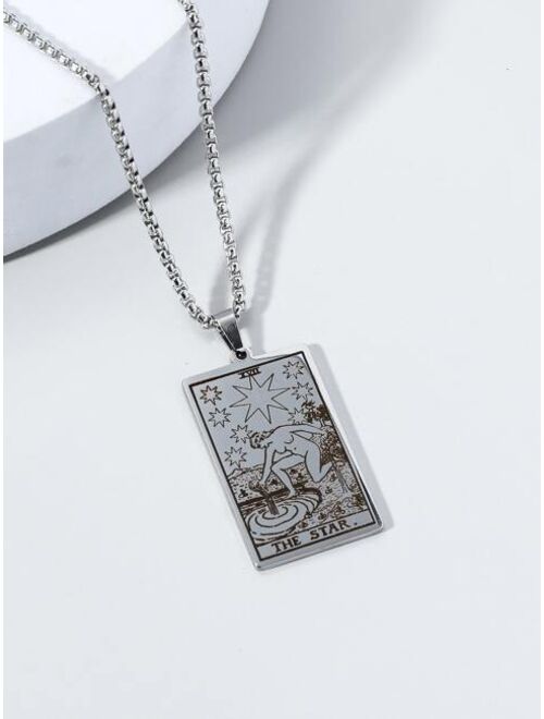 Shein Men Geometric Charm Necklace