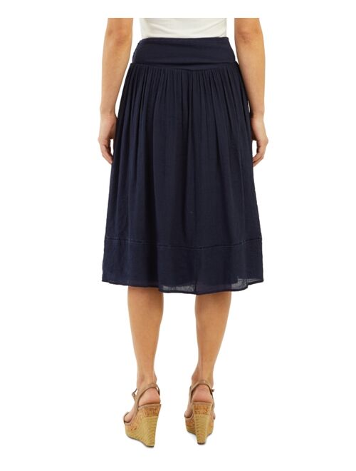 BCX Juniors' Smocked- Yoke Waist Midi Skirt