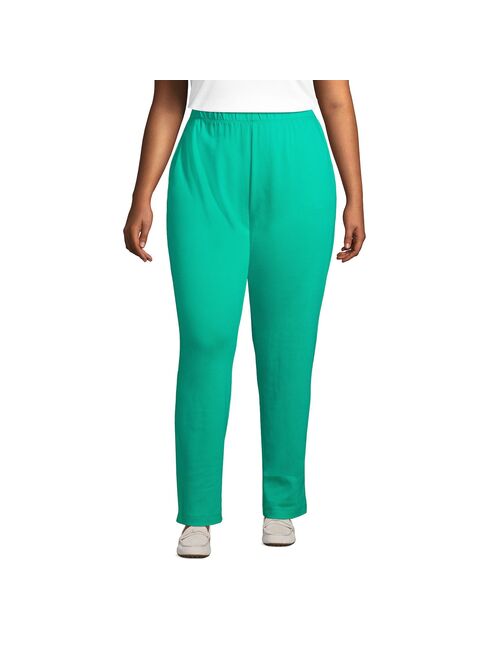 Plus Size Lands' End Sport Knit High-Waist Pull-On Pants