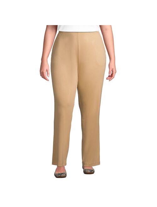 Plus Size Lands' End Sport Knit High-Waist Pull-On Pants