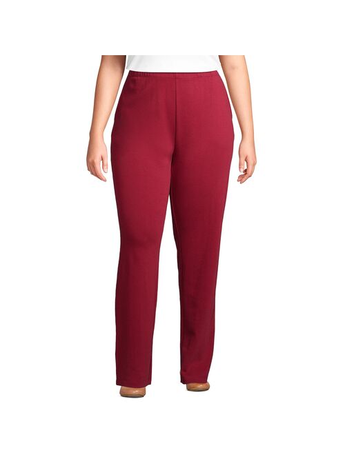 Plus Size Lands' End Sport Knit High-Waist Pull-On Pants