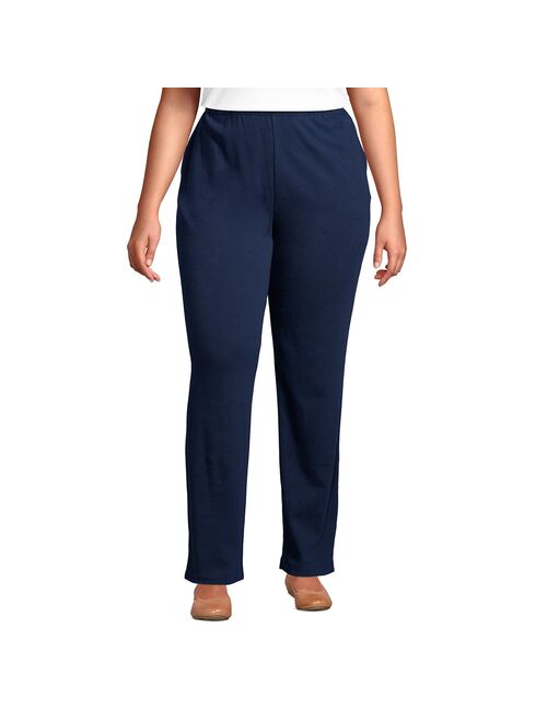 Plus Size Lands' End Sport Knit High-Waist Pull-On Pants