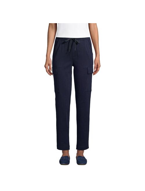 Petite Lands' End Sport Knit High-Waisted Cargo Ankle Pants