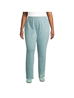 Plus Size Lands' End Sport Knit High Rise Jacquard Pull-On Pants