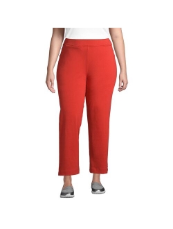 Plus Size Lands' End Starfish Mid-Rise Straight-Leg Elastic-Waist Pull-On Pants