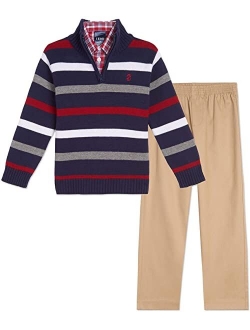 Boys' 3-piece Sweater, Dress Shirt, and Pants Set