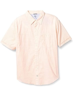 Men's Big and Tall Saltwater Dockside Chambray Short Sleeve Button Down Solid Shirt