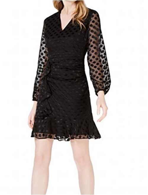 Bar III Womens Polka Dot Ruffled Cocktail Dress