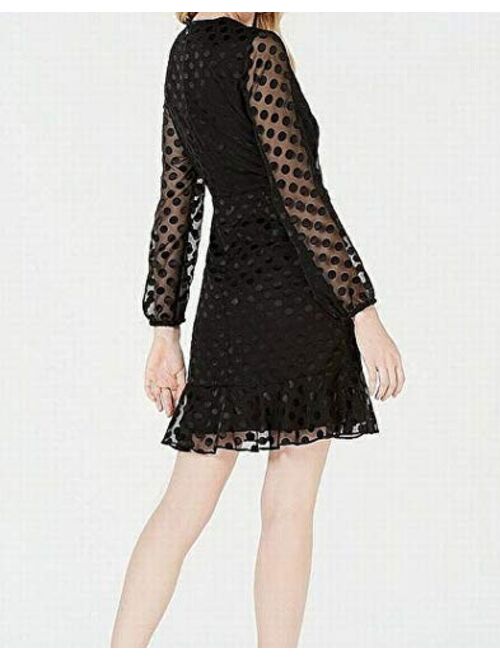 Bar III Womens Polka Dot Ruffled Cocktail Dress