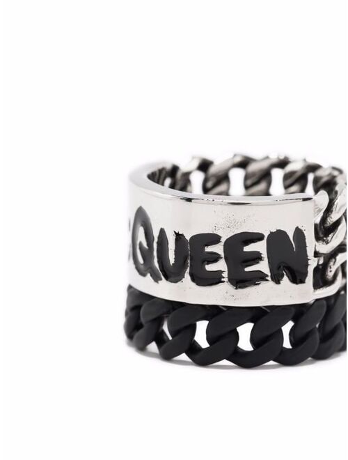 Alexander McQueen graffiti curb chain ring