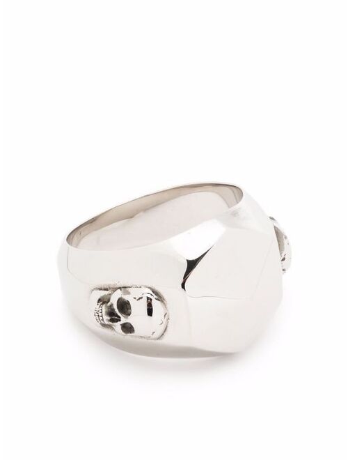 Alexander McQueen skull-appliqué signet ring