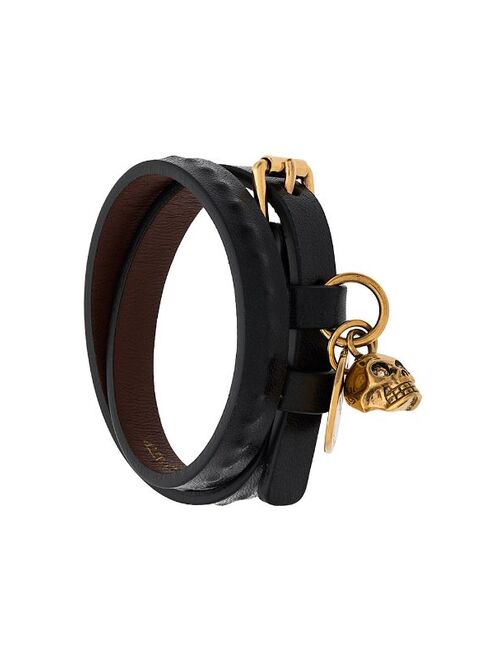 Alexander McQueen double wrap skull bracelet