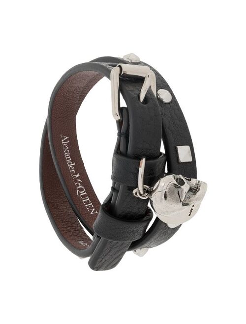 Alexander McQueen double wrap skull bracelet