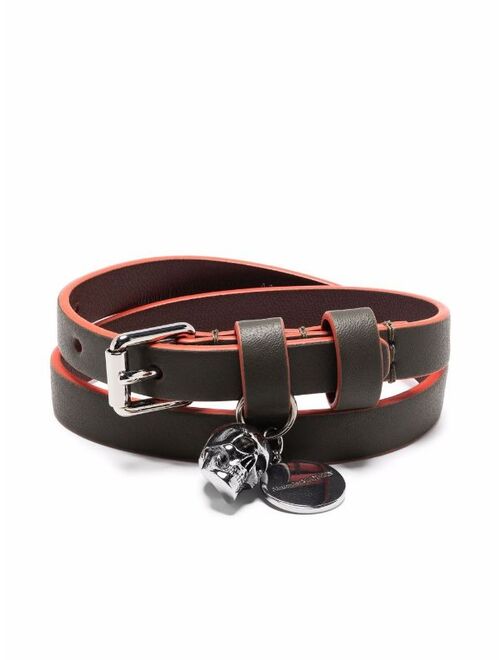 Alexander McQueen reversible skull-charm leather bracelet